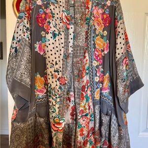 Johnny Was Ellamo Embroidered Silk Kimono